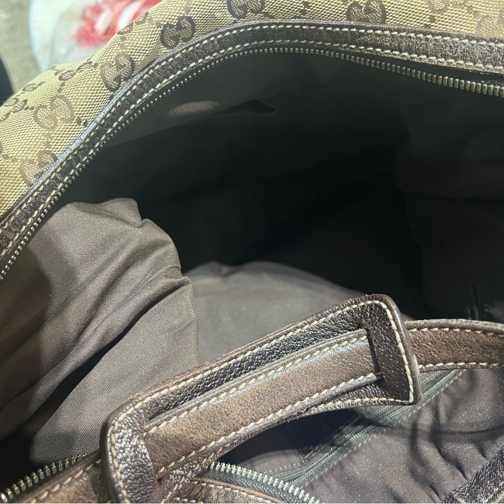 Vintage Gucci Brown Monogram Women's Bag - Picture 4 of 5